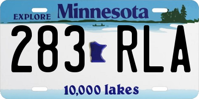 MN license plate 283RLA