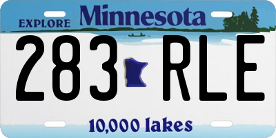 MN license plate 283RLE