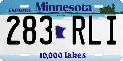 MN license plate 283RLI