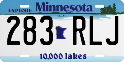MN license plate 283RLJ