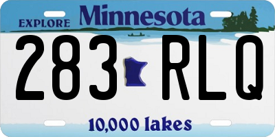 MN license plate 283RLQ