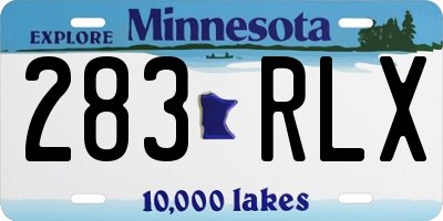 MN license plate 283RLX