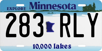 MN license plate 283RLY