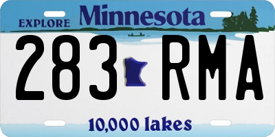 MN license plate 283RMA
