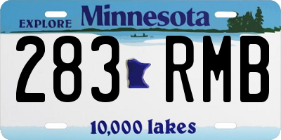 MN license plate 283RMB