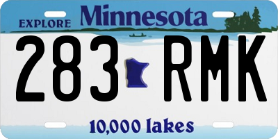 MN license plate 283RMK