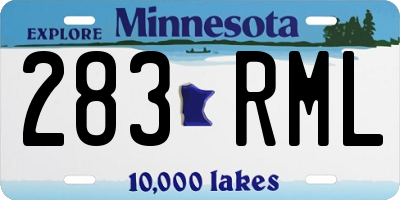MN license plate 283RML