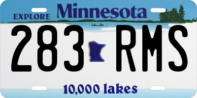 MN license plate 283RMS