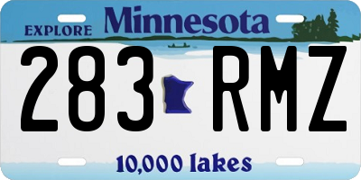MN license plate 283RMZ