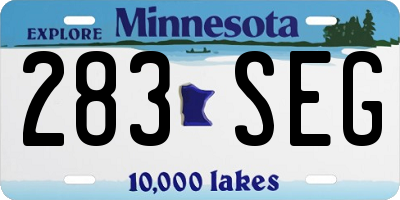 MN license plate 283SEG