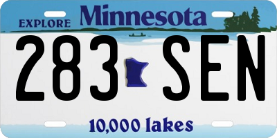 MN license plate 283SEN