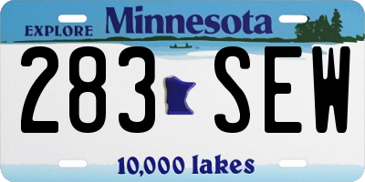 MN license plate 283SEW