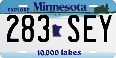 MN license plate 283SEY