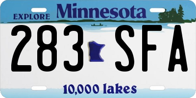 MN license plate 283SFA
