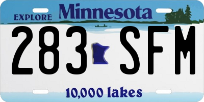 MN license plate 283SFM