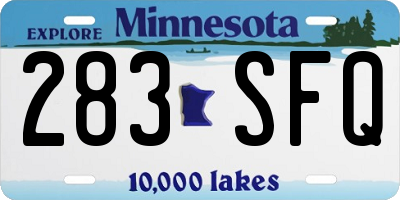 MN license plate 283SFQ
