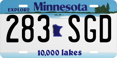 MN license plate 283SGD