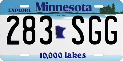 MN license plate 283SGG