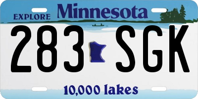 MN license plate 283SGK