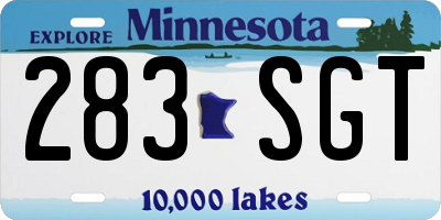 MN license plate 283SGT