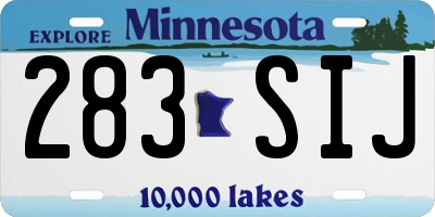 MN license plate 283SIJ
