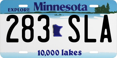 MN license plate 283SLA