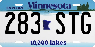 MN license plate 283STG