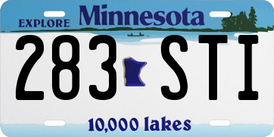 MN license plate 283STI
