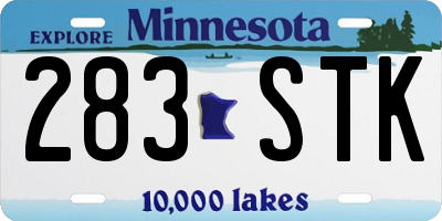 MN license plate 283STK