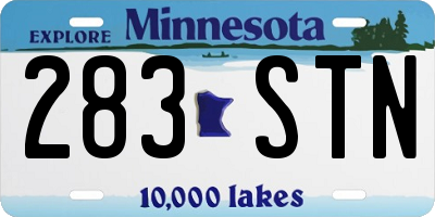 MN license plate 283STN