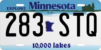 MN license plate 283STQ