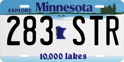 MN license plate 283STR