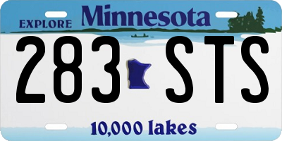 MN license plate 283STS