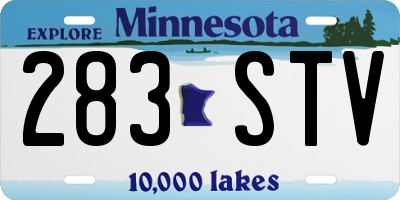 MN license plate 283STV