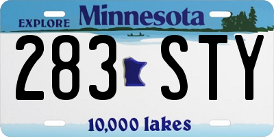 MN license plate 283STY