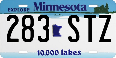 MN license plate 283STZ