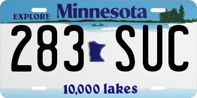 MN license plate 283SUC