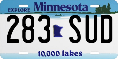 MN license plate 283SUD