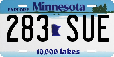 MN license plate 283SUE