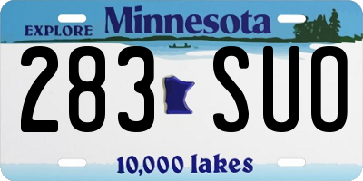 MN license plate 283SUO