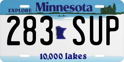 MN license plate 283SUP