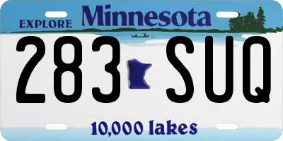 MN license plate 283SUQ