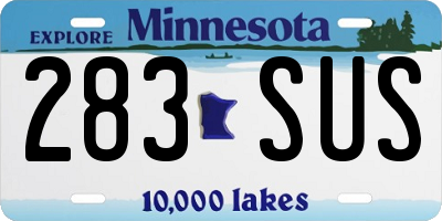 MN license plate 283SUS