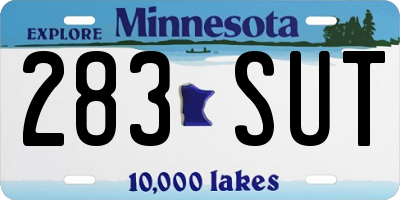 MN license plate 283SUT