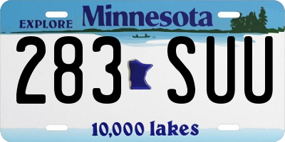 MN license plate 283SUU