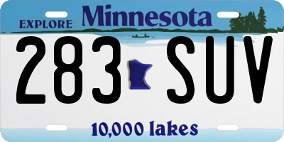 MN license plate 283SUV