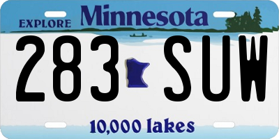 MN license plate 283SUW