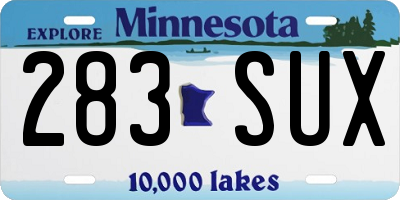 MN license plate 283SUX