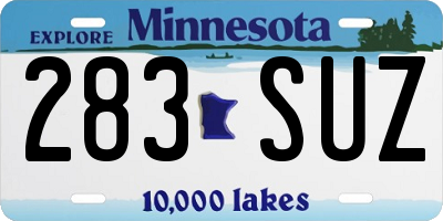 MN license plate 283SUZ