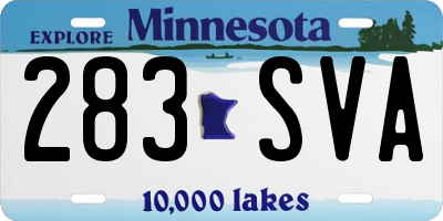 MN license plate 283SVA